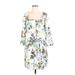 Tahari by ASL Cocktail Dress: White Print Dresses - Women's Size Small