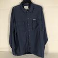 Columbia Shirts | Columbia Grt Men's Blue Xl Button Long Sleeve Button Down Blue Hike Camp Shirt | Color: Blue | Size: Xl