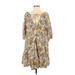 Daily Practice By Anthropologie Casual Dress - Popover: Yellow Print Dresses - Women's Size Small