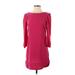 American Eagle Outfitters Casual Dress Boatneck Long sleeves: Burgundy Solid Dresses - Women's Size 0