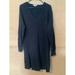 Madewell Dresses | Madewell Womens Black Wool Blend Midi Sweater Dress Long Sleeve V-Neck Size M | Color: Black | Size: M