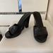 Nine West Shoes | Nine West Black Leather Slip On Wedge Sandal | Color: Black | Size: 8