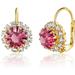 Kate Spade Jewelry | Crystal Flower Earrings For Women 18k Gold Plated Pink Diamond | Color: Gold/Pink | Size: Os