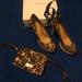 Nine West Shoes | Animal Print Pumps With Matching Wristlet | Color: Brown/Cream | Size: 8m