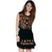 Free People Dresses | Free People Garden Of Bloom Sheer Gold Embroidered Mini Dress Size Medium | Color: Black/Gold | Size: M