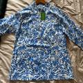 Lilly Pulitzer Jackets & Coats | Nwt Lily Pulitzer Pop Over Jacket | Color: Blue/White | Size: L