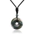 HAODUOO Natural Crystal Stone Necklace Adjustable Pendant Necklaces Jewelry for Women Men,Rock Crystal (Color : Indian Agate)