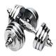 Dumbbells Pure Steel Electroplated Dumbbells, A Pair Of Men's Fitness Training Equipment, Home Variable Barbells Dumbbell Set (Color : Silver, Size : 30kg)