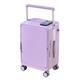 AIJUNFACAI Suitcase Wide Trolley Aluminum Frame Trolley Case with Front Opening and Swivel Wheels Fashionable Business Suitcase Suitcases (Color : Purple, Size : 25)