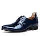 CCAFRET Men Shoes Men's Leather Dress Shoes Crocodile Embossed PU Leather Men Shoes Male Business Wedding Brogue Shoes (Color : Blue, Size : 8)