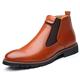 CCAFRET Men shoes Mens Leather Boots Design Casual Men'S Ankle Boots Pointed Toe Style Men Boot Shoes Autumn Men Shoes (Color : Schwarz, Size : 12)