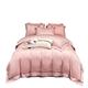 Double Bed Sheets And Duvet Cover Light Luxury European-style Cotton Four-piece Set, Pure Cotton Long-staple Cotton Sheets, Duvet Cover, Bedding Set Bed Sheet Set (Color : Pink, Size : 1.8m)