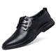 CCAFRET Men Shoes Men's Shoes Leather Lace-Up Shoes Men's Sports Shoes Solid Color Black Breathable Men's Shoes (Color : BlackB, Size : 6.5)