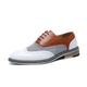 CCAFRET Men Shoes Oxford Shoes Men Brogues Shoes Lace-Up Bullock Business Wedding Dress Shoes Male Formal Shoes (Color : Auburn, Size : 7)