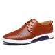 CCAFRET Men Shoes Men Casual Shoes Summer Breathable Leather Holes Design Brand Flat Shoes for Men Driving Shoes Men's Boat Shoes (Color : Brown, Size : 6.5)