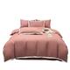 Double Bed Sheets And Duvet Cover Plain Black Edge Brushed Four-piece Quilt Cover Sheet Sheet Fitted Sheet Washed Cotton Bedding Simple Fiber Set Bed Sheet Set (Color : Pink, Size : 2.0m)