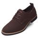 CCAFRET Men Shoes Men'' Lace-Up Casual Shoes Suede Leather Design Moccasins Men Flats Shoes Men Shoes (Color : Brown, Size : 8)