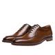 CCAFRET Men Shoes Genuine Leather Shoes Men Wedding Office Dress Shoes Brown Patina Handmade Lace-Up Shoes Business Oxford Footwear (Color : Brown, Size : 8)