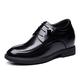 CCAFRET Men Shoes Mens Inner Height Increasing Shoes Leather Casual Shoes Comfortable Breathable Men Increase Elevator Shoes Wedding Shoes (Color : Schwarz, Size : 6.5 UK)