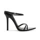 Stilettos Pointed Toe Sandals High Heels Sandals Open Toe Ankle Strap Leather Sandals Classic Pull on Dress Sandals Fashion Party Wedding Sandals,Black,3 UK