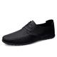 CCAFRET Men Shoes Leather Men Shoes Lace-up Formal Men Shoes Breathable Male Driving Shoes Black (Color : Schwarz, Size : 10.5 UK)