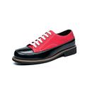 CCAFRET Men Shoes Leather Shoes Men Casual Lace Up Low Heel Platform Shoes Classic Leather Premium Casual Luxurious Oxford Shoes (Color : Red, Size : 12.5 UK)