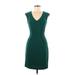 H&M Cocktail Dress - Sheath: Green Solid Dresses - Women's Size 6