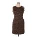 Lands' End Casual Dress - Sheath: Brown Tortoise Dresses - Women's Size 10 Petite