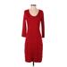 Calvin Klein Casual Dress - Sweater Dress: Red Dresses - Women's Size Small