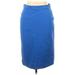 J.Crew Formal Skirt: Blue Solid Bottoms - Women's Size 14