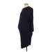 Ingrid + Isabel Casual Dress - Sweater Dress Crew Neck Long sleeves: Blue Dresses - Women's Size X-Small Maternity