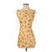 Zara Casual Dress - Mini: Yellow Floral Motif Dresses - Women's Size X-Small