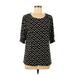 Anne Klein 3/4 Sleeve Blouse: Black Polka Dots Tops - Women's Size Medium