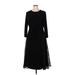 Lauren by Ralph Lauren Casual Dress - Midi: Black Dresses - Women's Size 16