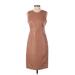 Calvin Klein Casual Dress - Shift: Brown Solid Dresses - Women's Size 4