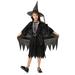Halloween Witch Costume Black Witch Dress for Kids Toddler Classic Costume for Party Dress-Up,L