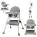 4-in-1 Baby High Chair, High Chairs for Babies and Toddlers with Removable Tray and Adjustable Backrest & Height