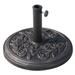 Chichoice Round Resin Umbrella Base with Decorative Rose Floral Pattern