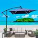 Rectangle 2x3MOutdoor Patio Umbrella Solar Powered LED Lighted Sun Shade Market Waterproof 6 Ribs Umbrella with Crank