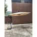 Square 2.5X2.5M Outdoor Patio Umbrella Solar Powered LED Lighted Sun Shade Market Waterproof 8 Ribs Umbrella with Crank