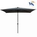 10 x 6.5t Rectangular Patio Solar LED Lighted Outdoor Umbrellas with Crank and Push Button Tilt