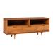 Mid-Century Modern Solid Wood 3-Drawer 58" TV Stand for 65" TVs with 2 Open Cubbies, Console Media Table, Entertainment Center