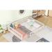 Full Size Upholstered Platform Bed with Guardrail and Pillow