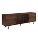 Mid-Century Modern 2-Door 70" TV Stand for 80" TVs with Glass Shelf, Console Media Table, Entertainment Center with Shelves