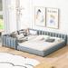 Queen Size & Twin XL Size Upholstered Platform Bed, Mother & Child Bed, PU Leather