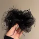 Romantische schwarze Spitze Feder großen Bogen Knoten Haar Kralle Mode Advanced Sense Haarnadeln für