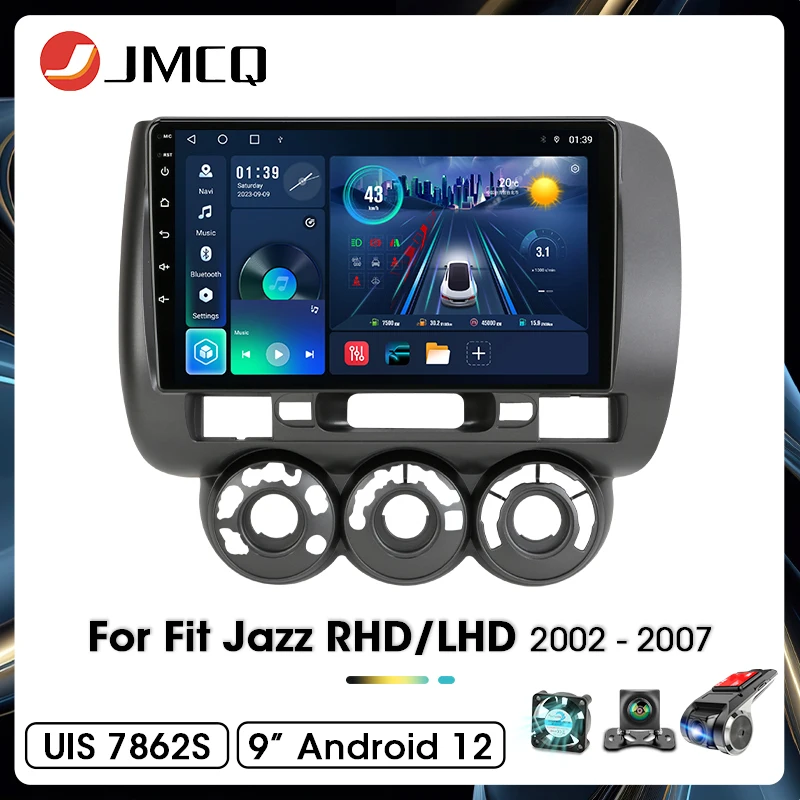 JMCQ 9 "Autoradio Für HONDA FIT JAZZ RHD LHD 2002 2003 2004 2005 2006 2007 Android 12 Multimidia Video Player Kopf Einheit Carplay Image