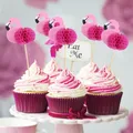 20/40Pcs Rosa Flamingo Aloha Kuchen Topper Lebensmittel Obst Picks Sommer Hawaii Ananas Cupcake