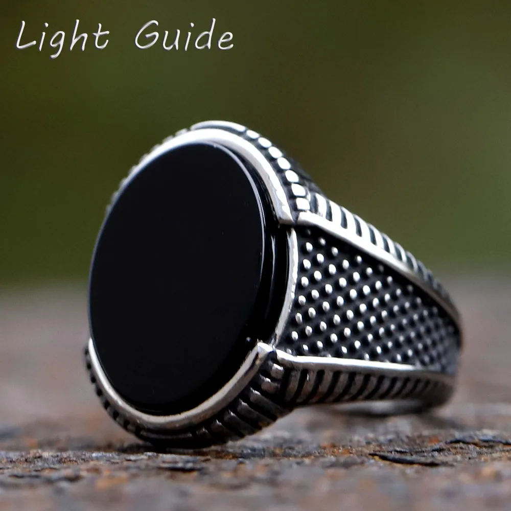 2024 neue Mode Retro Ring Geometrische Schwarz Zirkon Stein Für Jahrestag Party Hochzeit männer Anels Totem Luxus Schmuck Image