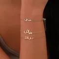 Bracelets de nom de lettre arabe personnalisés pour les femmes bracelet personnalisé en acier